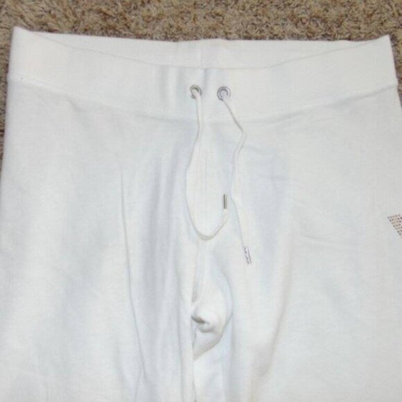 Womens Victorias Secret Supermodel Pants Medium White Pull On Sequin Sweatpants - Picture 2 of 5